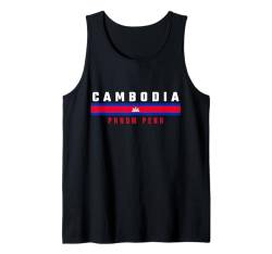 Kambodschanische Flagge, Text Kambodscha - Phnom PENH in Großbuchstaben Tank Top von MASH MOSH