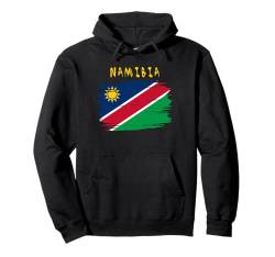 Namibia Flagge mit Pinselstrich-Stil Pullover Hoodie von MASH MOSH