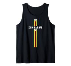 Vertikale Simbabwe-Flagge, Text "ZIMBABWE" in Großbuchstaben Tank Top von MASH MOSH