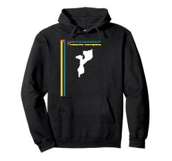 Vertikale mosambikanische Flagge, Text "Mosambike" und Silhouettenkarte Pullover Hoodie von MASH MOSH