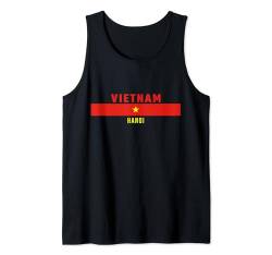 Vietnamesische Flagge mit Text VIETNAM- HANOI in Großbuchstaben Tank Top von MASH MOSH