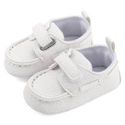 MASOCIO Baby Schuhe Junge Mokassins Babyschuhe Lauflernschuhe Kleinkind Jungen Elegante Shoes Größe 19 6-12 Monate Weiß von MASOCIO