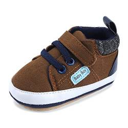 MASOCIO Babyschuhe Junge Baby Schuhe Lauflernschuhe Shoes Sneaker Gummi Sohle Größe 19 6-12 Monate Braun von MASOCIO