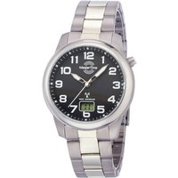 MASTER TIME Quarzuhr MasterTime Herren-Funkuhr Titan schwarz Ø 41mm - MTGT-10651-50M von MASTER TIME