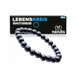 MAVURA LEBENSKREIS Hämatit Kugelarmband Hämatitarmband Perlen von MAVURA