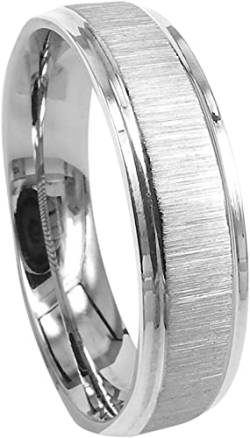 Sterling Silber verstellbare Ringe für Frauen, Männer Ehering Titan Ring Geburtstag Ring Matt Silber Valentinstag Geschenk 6mm (Größe : Q 1/2) von MAYABI