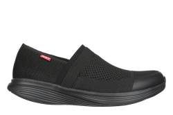 MBT NIWASI Slip ON Herren-Sneaker ohne Schnürsenkel. Anatomisch Bequeme Walking-Sportschuhe. Physiologisches Komfort- und Stabilitätsschuhwerk mit gebogener Sohle. Moderne Sneakers. Farbe Schwarz von MBT