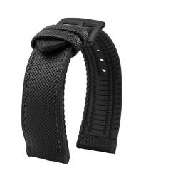 Kompatibel mit Omega Kompatibel mit Tissot Kompatibel mit MIDO Kompatibel mit IWC Uhrenarmband 19 20 mm 22 mm Nylon Silikonunterseite Uhrenarmband Männer Wasserdichtes Gummiarmband Zubehör(Black X bla von MBUIOPJ