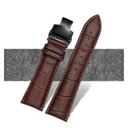 MBUIOPJ Uhrenarmband 23mm 24mm 26mm 28mm große Breite Schwarz braun Herren Alligator Echtleder Uhrenarmband Band Armbänder freies Verschiffen(Brown black B,21mm) von MBUIOPJ