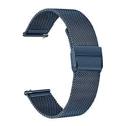 Milanese Edelstahl Armband for Samsung Galaxy Watch3 41mm 45mm Quick Release Band Mesh Strap Watch 3 Armband Rose Gold (Color : Blue, Size : 41mm) von MDATT