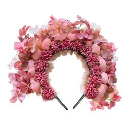 MDHQ Doppelseitiges Blumen-Stirnband, Stoff, Blumen-Haarband, modisch, für Damen, Braut, Haarschmuck, Brautgirlanden von MDHQ