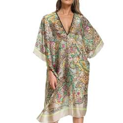 MEANBEAUTY Damen Blumendruck Kimono Strickjacke Strandkleid Badebekleidung Sommer Strand Cardigan Bikini Cover Up von MEANBEAUTY