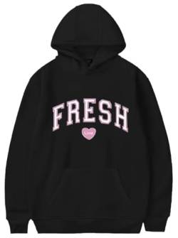 MEDUOLA Sturniolo Triplets Fresh Love Merch Kapuzenpullover Hoodie für Damen Frauen Y2K Pullover Neuheit Langarm Pullover Mehrere Farben XXL,Schwarz von MEDUOLA