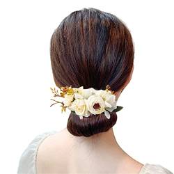 Braut-Haarkamm, Kopfschmuck, Hochzeits-Haarkamm, Blumen-Haarkämme für Frauen, Hochzeits-Haarteil, florale Haarkämme, Seitenkamm von MEELYHOME