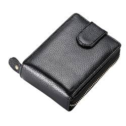 MEELYHOME Modisches, blockierendes Kreditkartenetui für Etui, Tasche, Reißverschluss, Geldbörse, Schwarz , 12*4*8cm von MEELYHOME