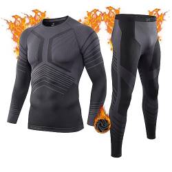 MEETWEE Thermounterwäsche Herren Atmungsaktiv Männer Thermo Funktionswäsche Winter Skiunterwäsche Unterwäsche Thermounterhemd Thermounterhose Base Layer Ski Winter Sport von MEETWEE