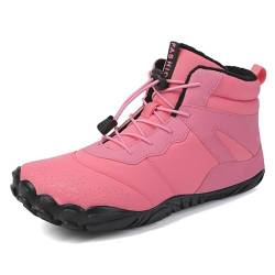 MEGAHERZ Baumwollschuhe für Männer und Frauen, Baumwollschuhe, gekreuzte Kanten, Outdoor, Sport, Freizeit, Schneestiefel, Winterschuhe, Rosa, 38 EU von MEGAHERZ