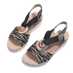 MEIION avenda flexistep orthopädische sandalen für bequemes gehen Bohemian Sandalen Damen Sommer Flach, Zehentrenner Flip Flops, Rutschfest, Komfort von MEIION