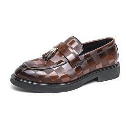 Wiecel Echt Leder Loafers Elegante Herren Mokassin Leder Schuhe, Slip-on Business Loafers für Männer von MEIION