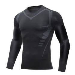 duneva shaping longsleeve Kompressions oberteil Quick Dry Laufshirt Herren Kompressions Shirt von MEIION