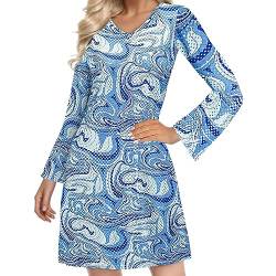 Disco Kleid Halloween Damen 70er Jahre Kleid Hippie Kleid Damen Kostüm Disco 70er Jahre Damen Halloween Party Disco Pailletten 70er Jahre Bekleidung Damen für Karneval Party Party Outfit (A-Blue, L) von MEIYOUMK