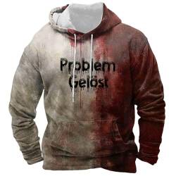 Problem Gelöst Hoodie Halloween Kapuzenpullover Herren Pullover Blood Stain Halloween Casual Hoody Männer Blutspritzer Muster Kapuzenjacke Sweatshirt Entsetzen Bedruckt Freizeit (Pink #1, XXXXL) von MEIYOUMK