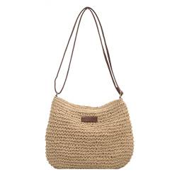 MEIZHITU Korbtaschen Damen Strandtaschen Frauen Handmade Woven Basket Tote Sommertaschen Lady Woven Handbags Sommer Strand Geldbörse von MEIZHITU