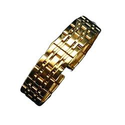 MENGKE Massive Metall WatchAbNDs Armband Silber Schwarz Rose Gold Männer Frauen CLAINE STAHL WAHM BAND Gurt 12mm 14mm 16mm 18mm 19mm 20mm(Gold,22mm) von MENGXIU