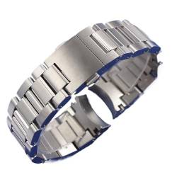 MENGKE Neue 22mm Silber feste 316l Edelstahl-Uhr-Armband, kompatibel mit SCHILD Heuer Carrera-Bereitstellungs-Verschluss gekrümmtes Ende-Armband-Bracelet-Bestand von MENGXIU