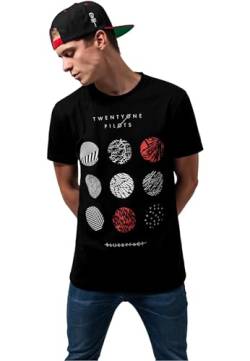 MERCHCODE Herren Mt426-twenty One Pilots Pattern Circles Tee T-Shirt, Schwarz, XS EU von MERCHCODE