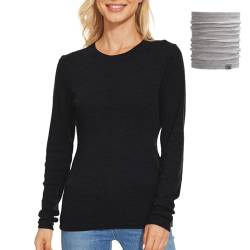 MERINNOVATION 100% Merinowolle Shirt for Damen Thermo Unterwäsche Langarm,Temperaturregulierend, Weich von MERINNOVATION