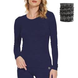 MERINNOVATION 100% Merinowolle Shirt for Damen Thermo Unterwäsche Langarm,Temperaturregulierend, Weich von MERINNOVATION