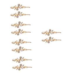 MERRYHAPY 10 Stk Braut Haarnadel Haarspangen Bobby-clips Bobby Für Die Haare Blumendekoration Dekorativer Bobby Für Damenhaar Haarschmuck Aus Strass Hochzeit Bobby Pins Golden Strasssteine von MERRYHAPY