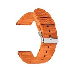 MFYHMY Generisches Uhrenarmband, Nylon-Canvas-Armband, Uhrenarmband, 18 mm, 20 mm, 22 mm, 24 mm, Armband mit Schnellverschluss, Federstege (Orange, 24 mm) von MFYHMY