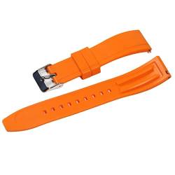 MFYHMY Gummi-Uhrenarmband, 20 mm, 22 mm, 24 mm, Schnellverschluss-Armbänder, Ersatz-Uhrenarmband, Damen-Zubehör, generisches Uhrenarmband (Orange G) von MFYHMY