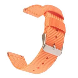 MFYHMY Nylonband, 18 mm, 20 mm, 22 mm, Uhrenarmband, generisches Uhrenarmband, Schnellverschluss, Uhrenarmband, Gürtelzubehör, Armband (Orange, 22 mm) von MFYHMY