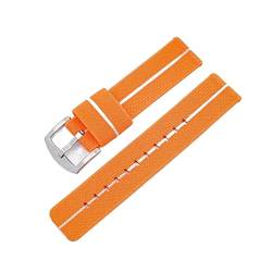 MFYHMY Uhrenarmband mit Schnellverschluss, Canvas-Nylon, 20 mm, 22 mm, 18 mm, 24 mm Breite, Uhrenarmband-Zubehör (Orange, 24 mm) von MFYHMY