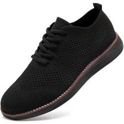 MGNLRTI Schuhe Herren Turnschuhe Sportschuhe Laufschuhe Anzugschuhe Atmungsaktiv Business Sneaker Formale Moderne Klassische Freizeit Bowling Schuhe Oxfords Hochzeit Schuhe Schwarz 43 von MGNLRTI