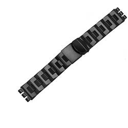 MGTCAR Für Swatch massiver Kern Metallarmband konkav konvexe Uhrenkette YCS Yas YGS Eisen Herren und Damen Stahlarmband Keramikband, 19 mm, Achat von MGTCAR