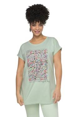 MIAMODA Damen große Größen Übergrößen Plus Size T-Shirt, Oversized, Farbiger Print, Rundhals Salbei 58 832072172-58 von MIAMODA