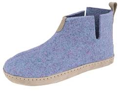 MICCOS Damen Hausschuhe Stiefeletten Filz, Größe:38 EU, Farbe:Blau von MICCOS