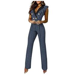 MICKURY eleganter Jumpsuit Leggings Skihose Damen schwarz Haremshose mac Hosen Wide Leg Jeans Damen lidl online bestellungen Stone Shorts Running Girl Women Butt Lift Cargo Hosen Damen(Marine,XXL) von MICKURY