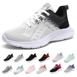 MIDQCGL Damen Sportschuhe Running Shoes Herrensneaker Outdoor Fitness Jogging Sportsschuhe Fashion Leichte Walkingschuhe Frizeitschuhe 626 White Black42EU von MIDQCGL