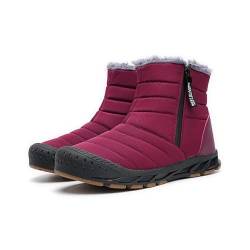 MIEHUIAI Winterschuhe Herren Damen Wasserdicht Winterstiefel Warm Gefüttert Schneestiefel Rutschfeste Schneeschuhe Bequem Baumwollschuhe(2309 Rot,41EU) von MIEHUIAI