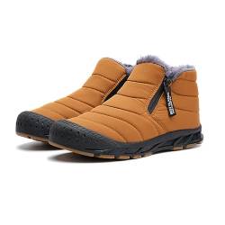 MIEHUIAI Winterschuhe Herren Damen Wasserdicht Winterstiefel Warm Gefüttert Schneestiefel Rutschfeste Schneeschuhe Bequem Baumwollschuhe(2310 Gelb,45EU) von MIEHUIAI