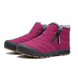 MIEHUIAI Winterschuhe Herren Damen Wasserdicht Winterstiefel Warm Gefüttert Schneestiefel Rutschfeste Schneeschuhe Bequem Baumwollschuhe(2310 Rot,36EU) von MIEHUIAI