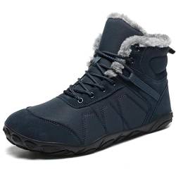 Barfußschuhe Winterstiefel Herren Damen Schneestiefel Herren Damen Winterstiefel Herren Damen Warm Gefüttert Barfußstiefel für Herren Damen Wasserdicht Outdoor Anti-Rutsch Bequem Leicht Dunkelblau43EU von MIFAWA