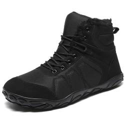 Barfußschuhe Winterstiefel Herren Damen Schneestiefel Herren Damen Winterstiefel Herren Damen Warm Gefüttert Barfußstiefel für Herren Damen Wasserdicht Outdoor Anti-Rutsch Bequem Leicht Schwarz1 41EU von MIFAWA