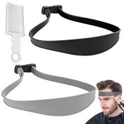 MILIAFLICK Haarschneidekamm Professionelles Haarschneide Werkzeug Verstellbare Haarschneide Anleitung Silikon Haarschnittband Haare Selber Schneiden fade guide für DIY Home Haarschnitte (grau+schwarz) von MILIAFLICK