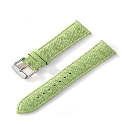 MILNBJK Jeniko Palmenbedrucktes Lederarmband, Echtes Rindsleder-Uhrenarmband, Handgefertigt, Blau, Gelb, Braun, Braun, Herren-Damen-Uhrenarmband (Color : Avocado Green, Size : 22mm) von MILNBJK